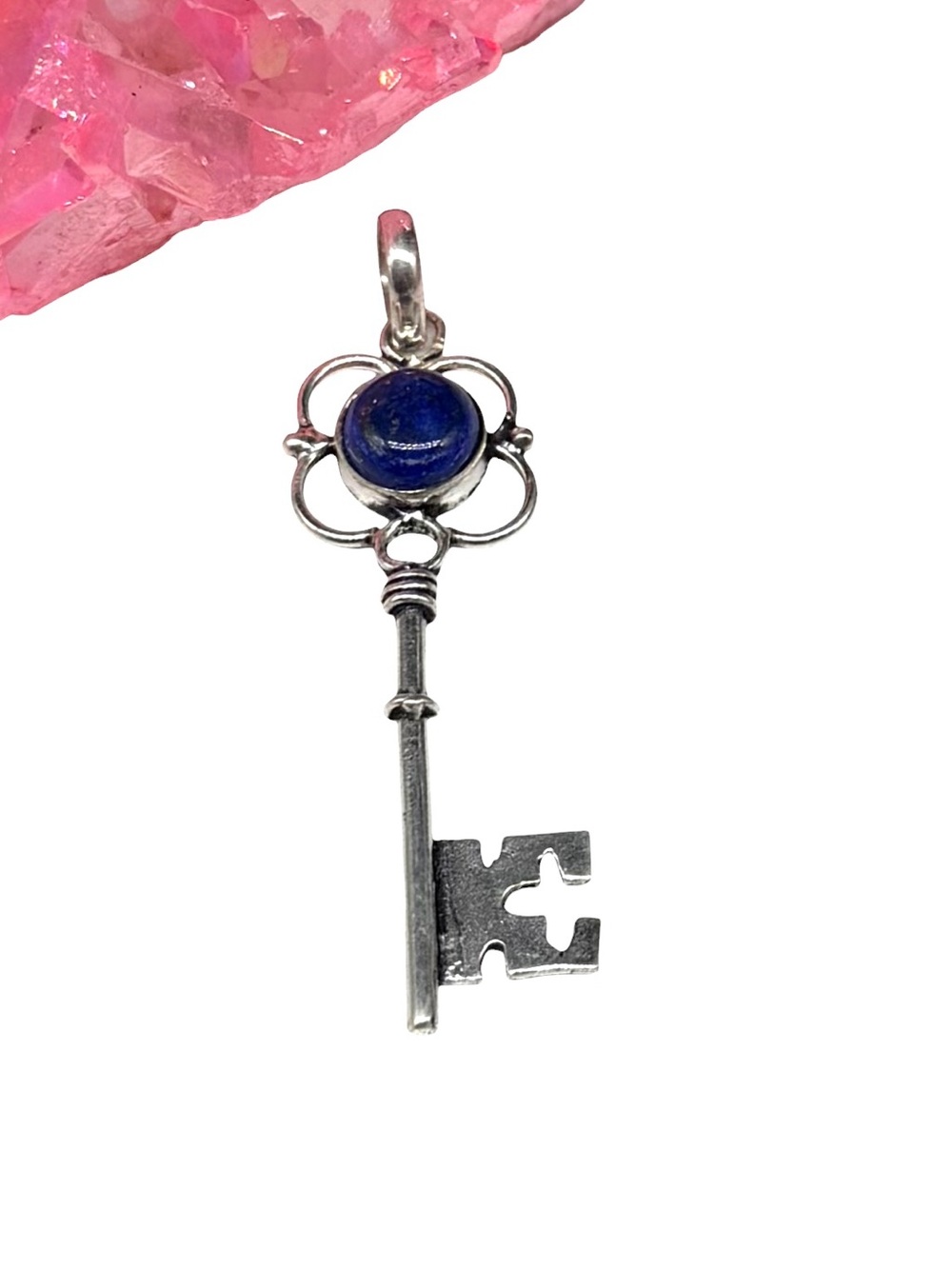 Lapis Lazuli Necklace Pendant 925 Sterling Silver Overlay